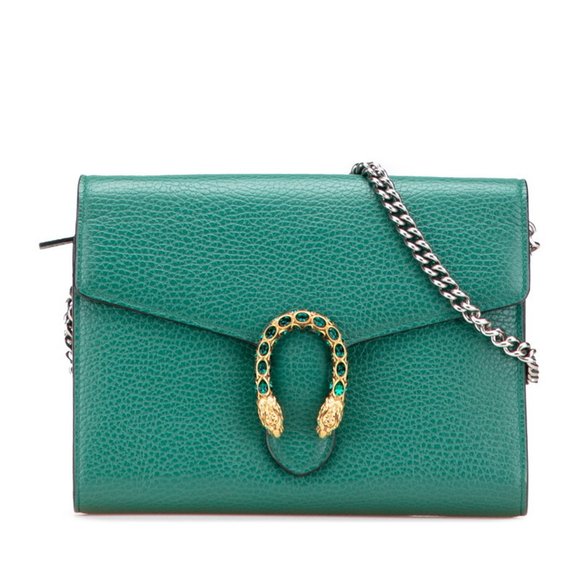 GUCCI Green Leather Shoulder Bag - Picture 1 of 9